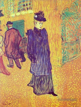 jane avril sortant du moulin rouge 1893 Toulouse Lautrec Henri de Peinture à l'huile